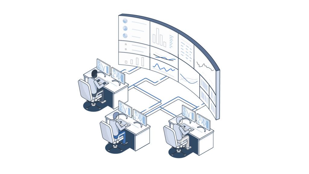 Control room video wall illustration