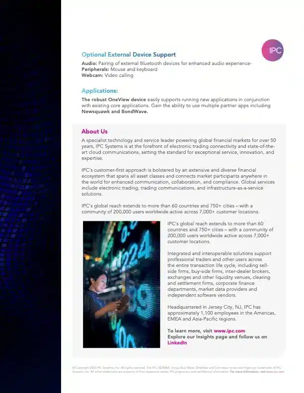 Voice Trading Platform - OneView brochure page 3